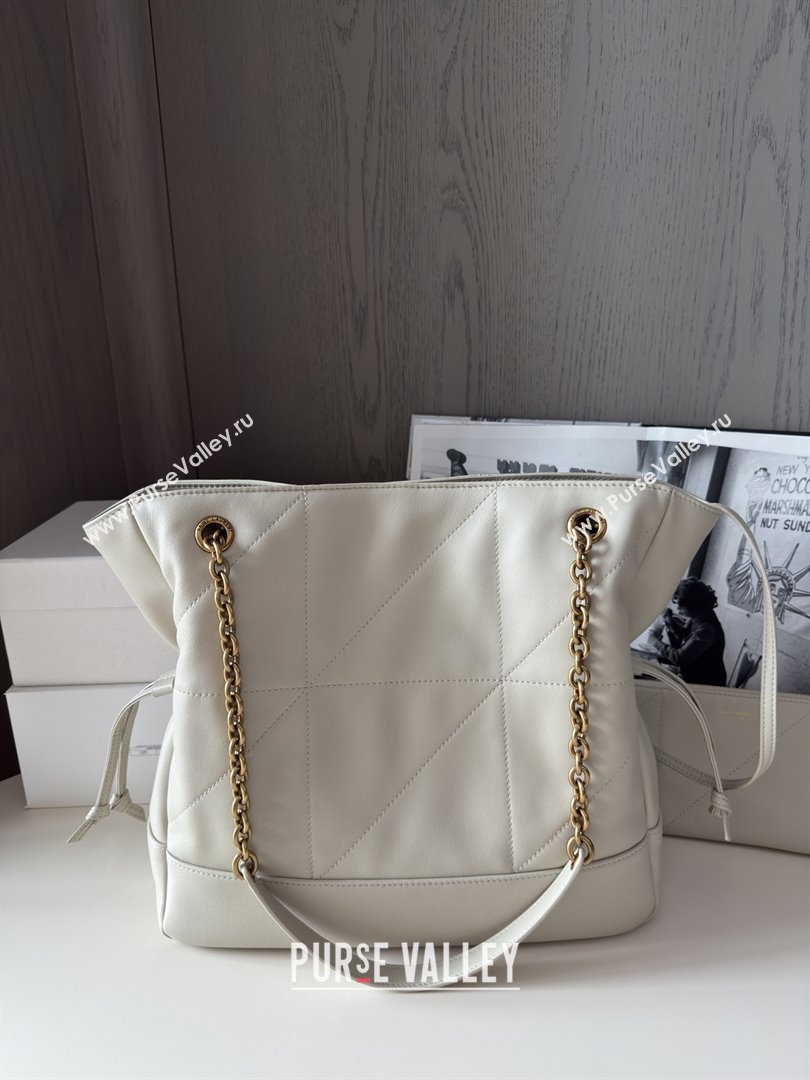 Saint Laurent Jamie Shopping Small Bag in Lambskin White 2025 Top Quality (HONGS-25080103)