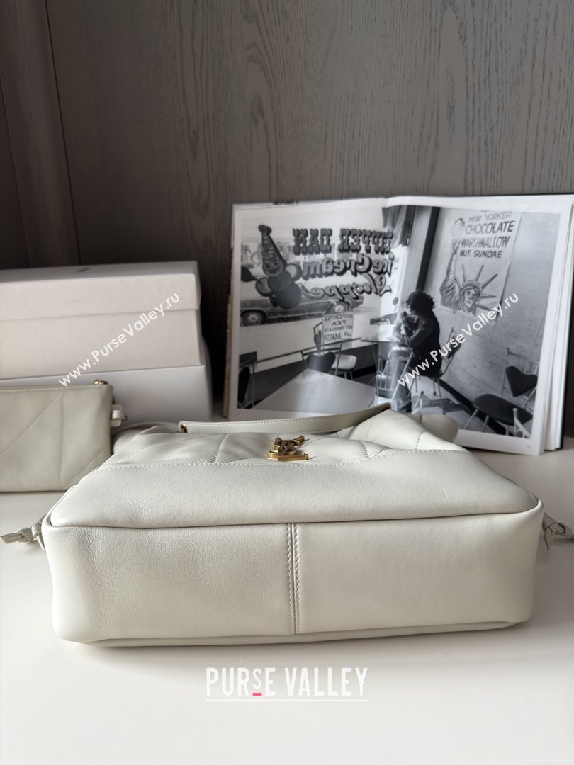 Saint Laurent Jamie Shopping Small Bag in Lambskin White 2025 Top Quality (HONGS-25080103)