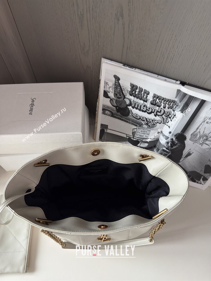 Saint Laurent Jamie Shopping Small Bag in Lambskin White 2025 Top Quality (HONGS-25080103)