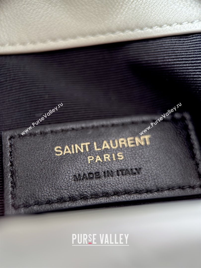 Saint Laurent Jamie Shopping Small Bag in Lambskin White 2025 Top Quality (HONGS-25080103)