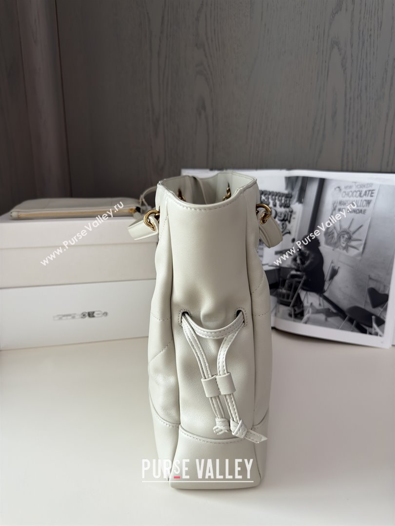 Saint Laurent Jamie Shopping Small Bag in Lambskin White 2025 Top Quality (HONGS-25080103)