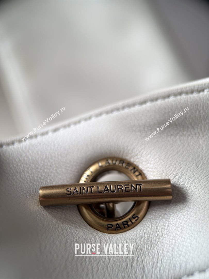 Saint Laurent Jamie Shopping Small Bag in Lambskin White 2025 Top Quality (HONGS-25080103)
