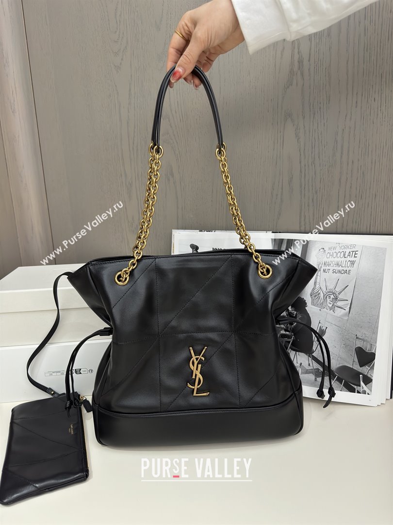 Saint Laurent Jamie Shopping Small Bag in Lambskin Black 2025 Top Quality (HONGS-25080102)