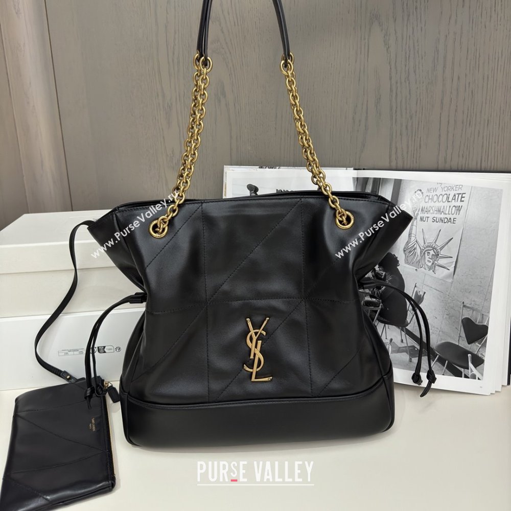 Saint Laurent Jamie Shopping Small Bag in Lambskin Black 2025 Top Quality (HONGS-25080102)