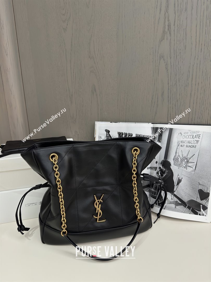 Saint Laurent Jamie Shopping Small Bag in Lambskin Black 2025 Top Quality (HONGS-25080102)