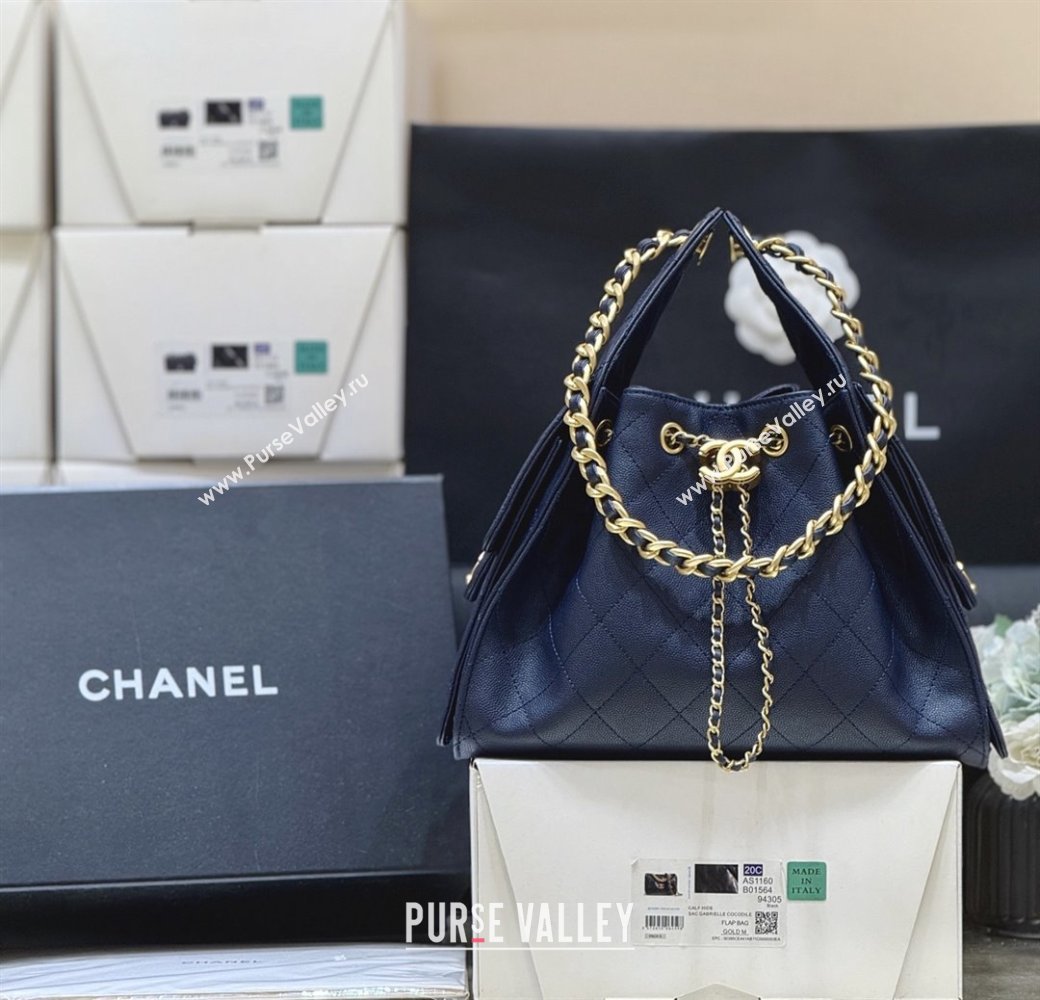Chanel 25 Small Handbag in Grained Calfskin AS5293 Deep Blue 2025 Top Quality (SHUNY-25080403)