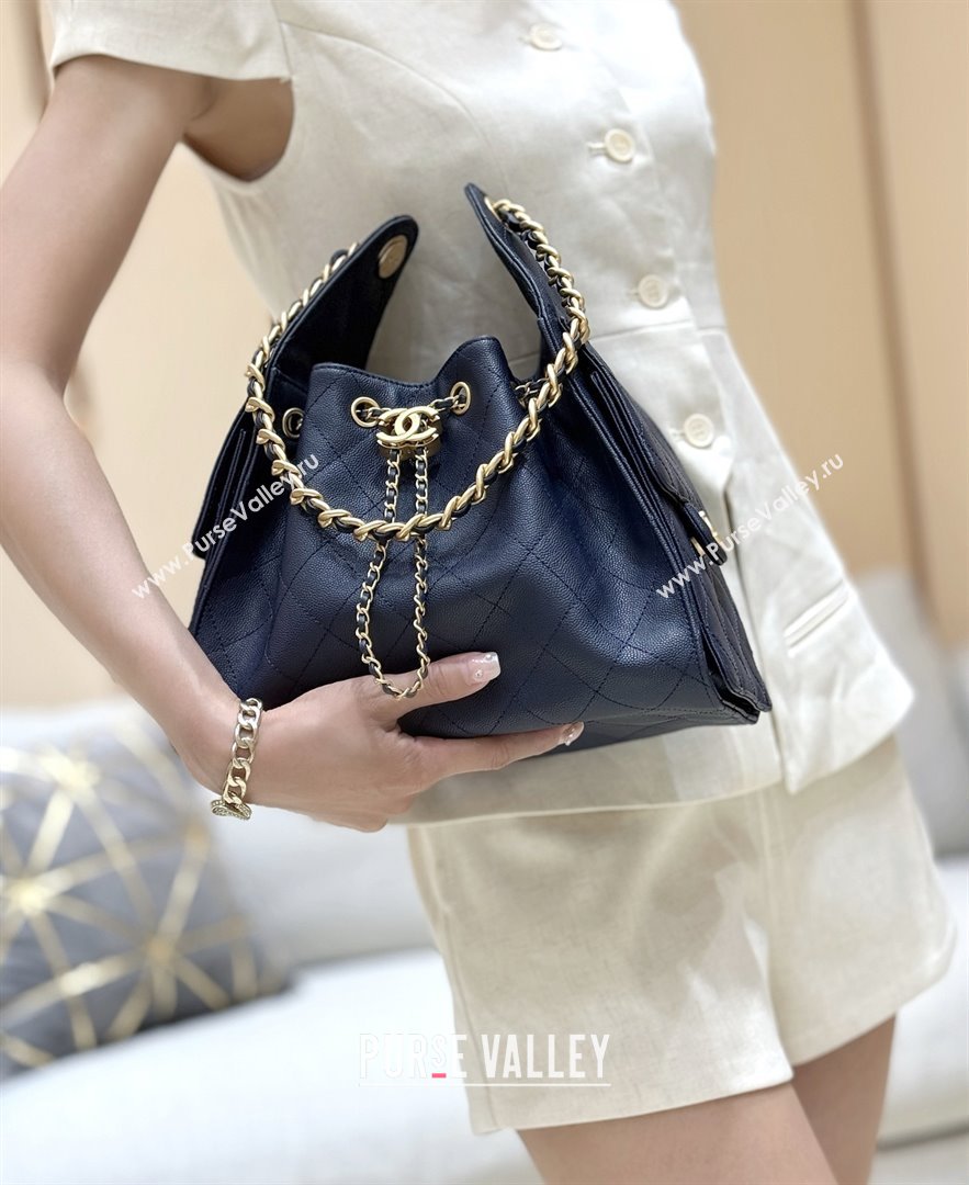 Chanel 25 Small Handbag in Grained Calfskin AS5293 Deep Blue 2025 Top Quality (SHUNY-25080403)