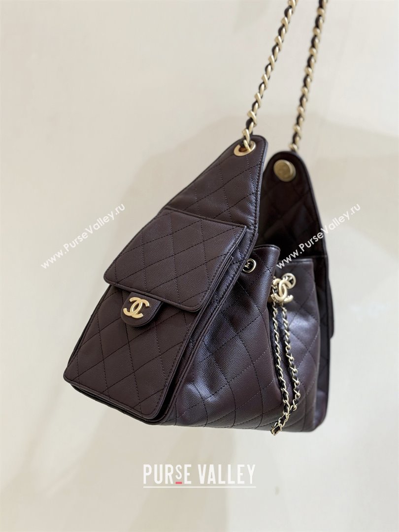 Chanel 25 Small Handbag in Grained Calfskin AS5293 Dark Coffee 2025 Top Quality (SHUNY-25080401)