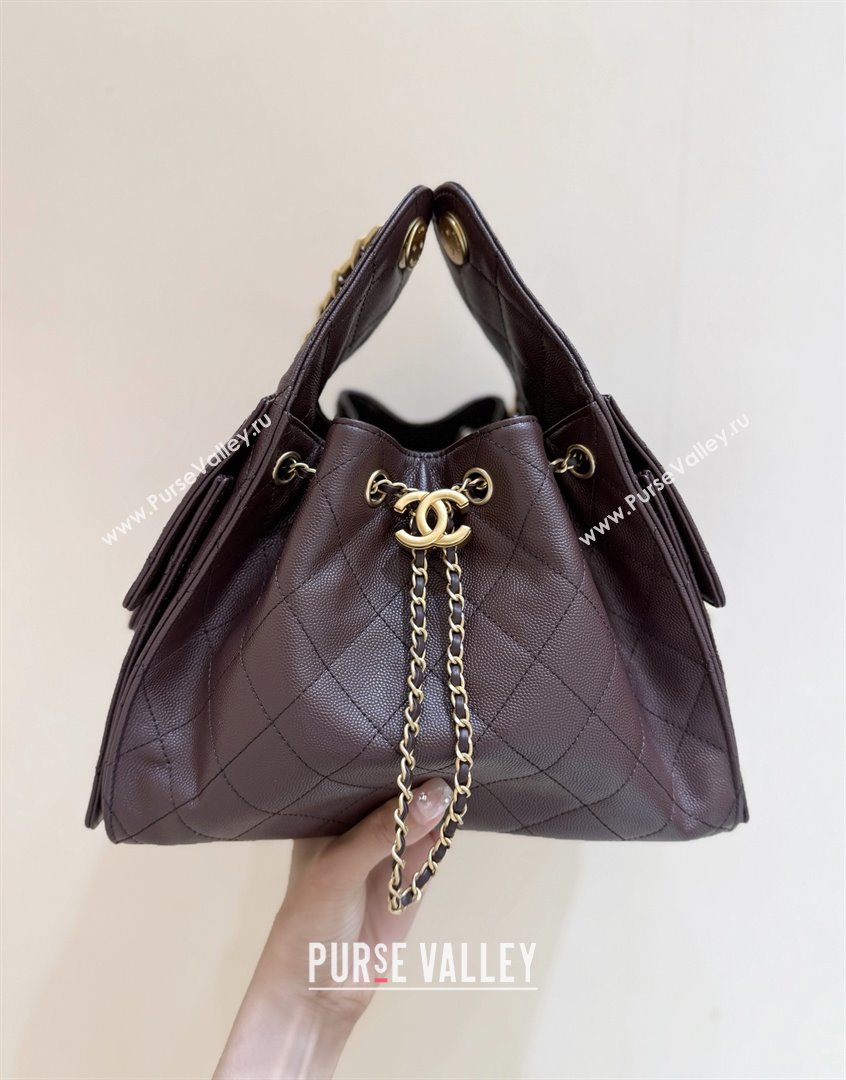 Chanel 25 Small Handbag in Grained Calfskin AS5293 Dark Coffee 2025 Top Quality (SHUNY-25080401)