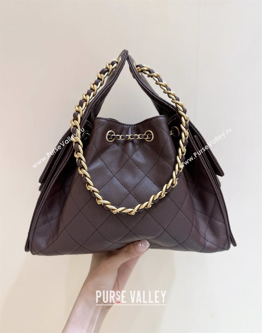 Chanel 25 Small Handbag in Grained Calfskin AS5293 Dark Coffee 2025 Top Quality (SHUNY-25080401)