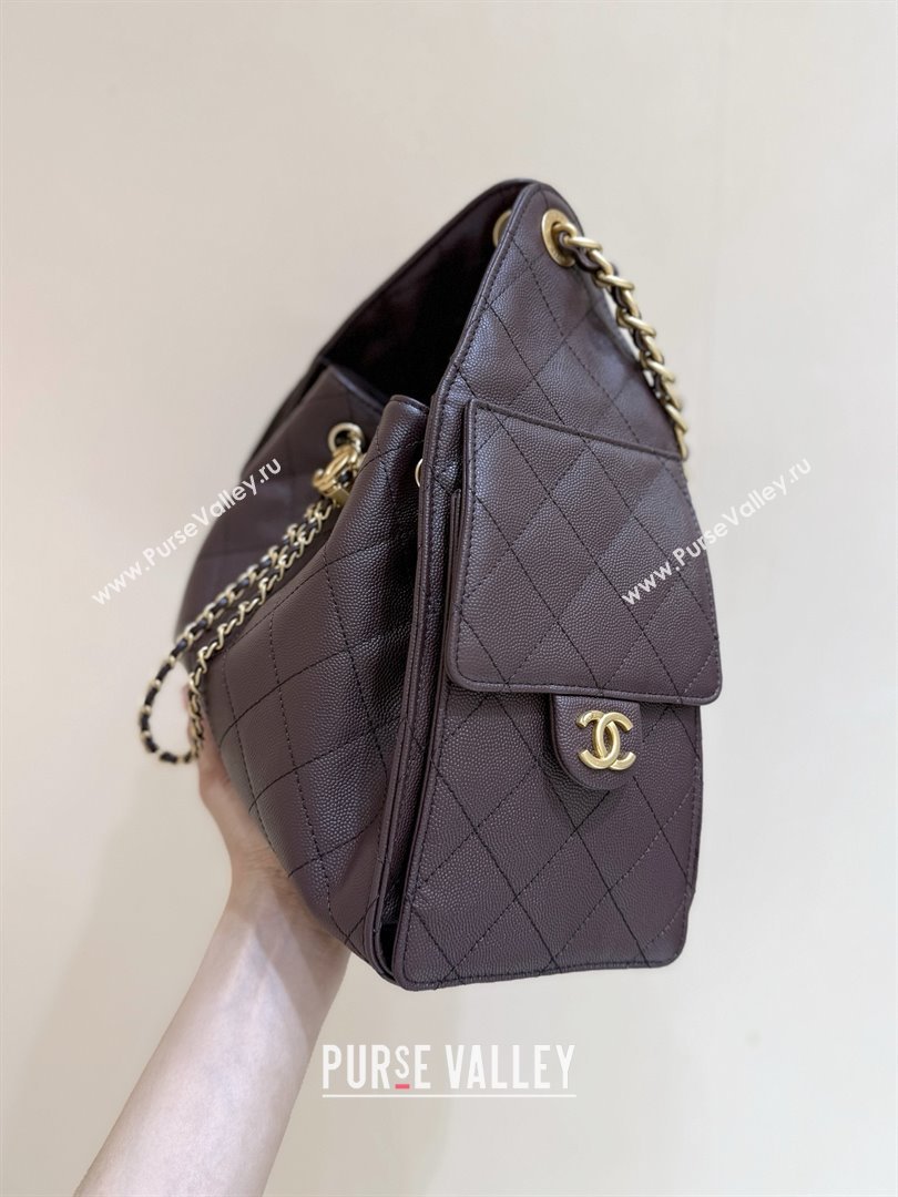 Chanel 25 Small Handbag in Grained Calfskin AS5293 Dark Coffee 2025 Top Quality (SHUNY-25080401)