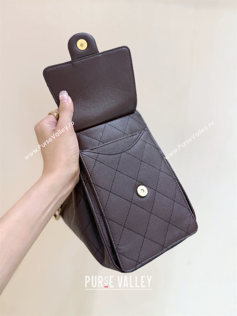 Chanel 25 Small Handbag in Grained Calfskin AS5293 Dark Coffee 2025 Top Quality (SHUNY-25080401)