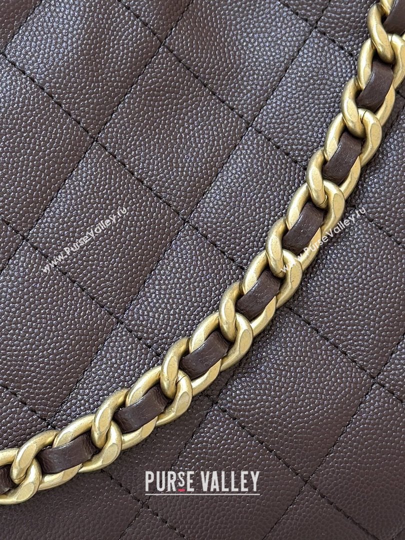 Chanel 25 Small Handbag in Grained Calfskin AS5293 Dark Coffee 2025 Top Quality (SHUNY-25080401)