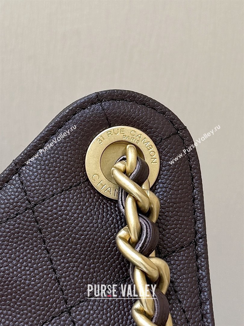 Chanel 25 Small Handbag in Grained Calfskin AS5293 Dark Coffee 2025 Top Quality (SHUNY-25080401)
