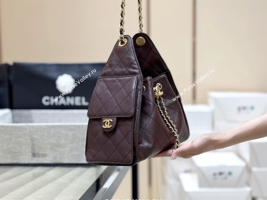 Chanel 25 Small Handbag in Grained Calfskin AS5293 Dark Coffee 2025 Top Quality (SHUNY-25080401)