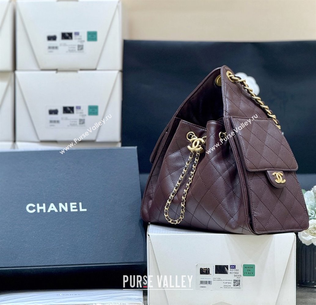 Chanel 25 Small Handbag in Grained Calfskin AS5293 Dark Coffee 2025 Top Quality (SHUNY-25080401)