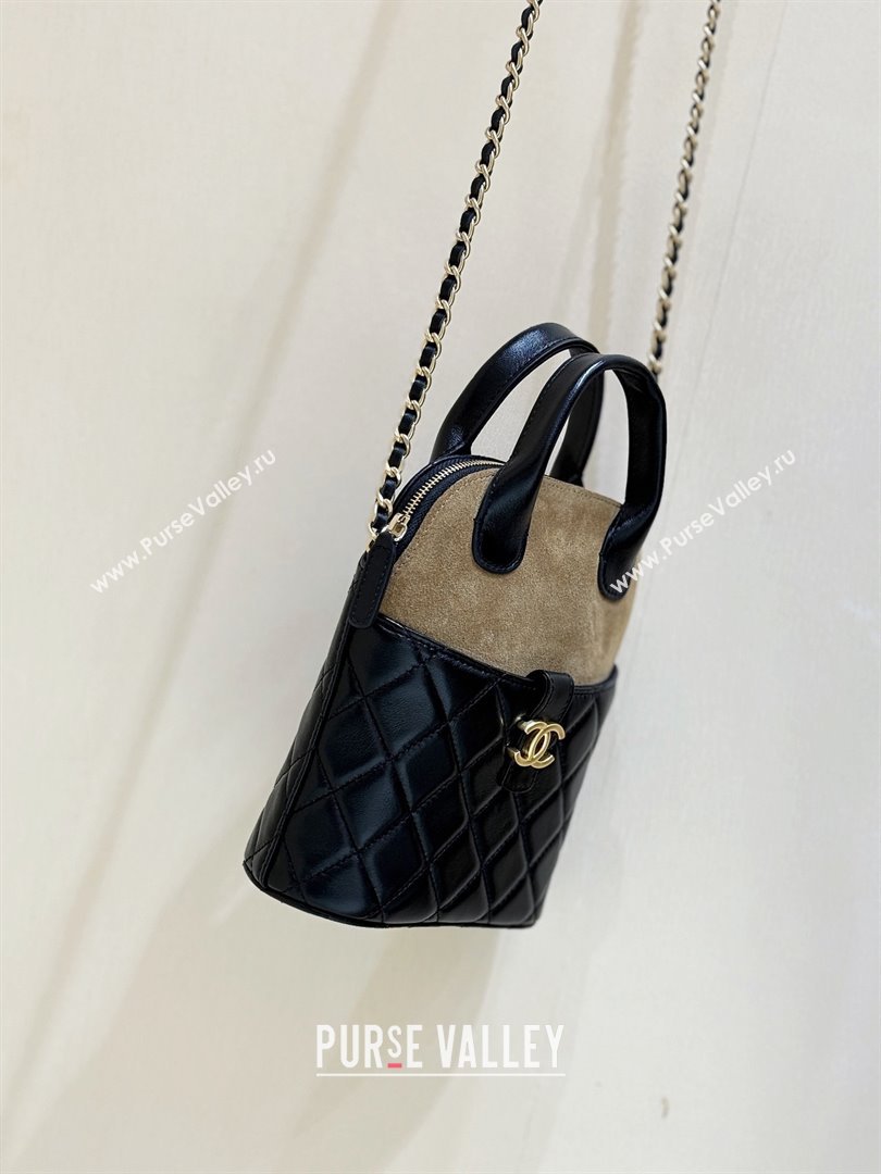 Chanel Suede Lambskin Clutch with Chain AP4742 Black/Brown 2025 Top Quality (SHUNY-25080405)