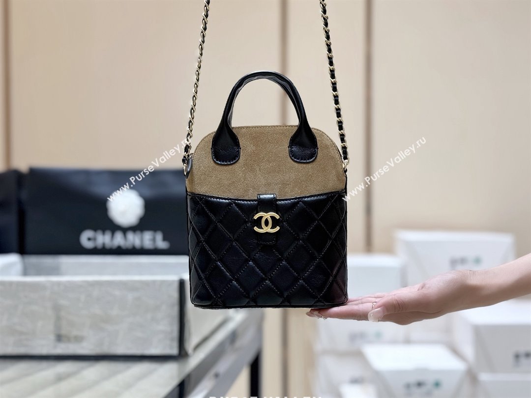 Chanel Suede Lambskin Clutch with Chain AP4742 Black/Brown 2025 Top Quality (SHUNY-25080405)