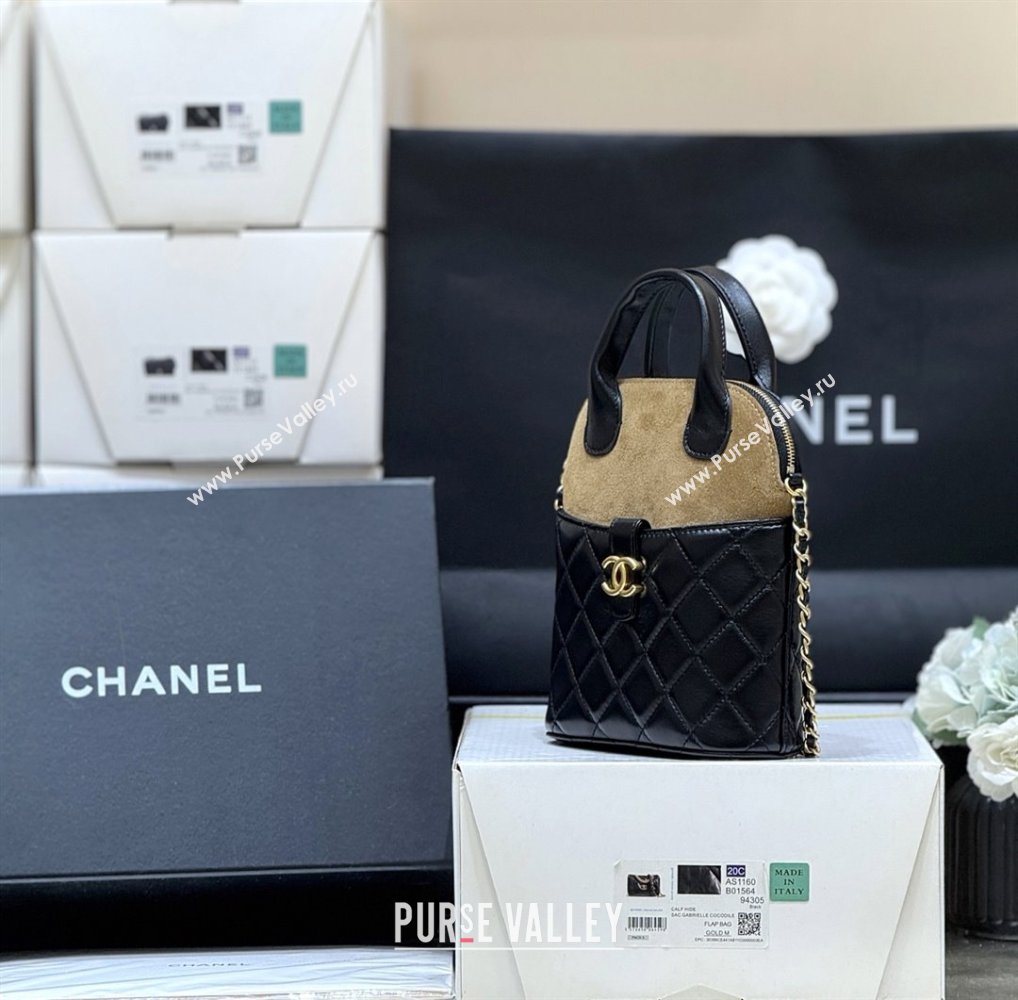 Chanel Suede Lambskin Clutch with Chain AP4742 Black/Brown 2025 Top Quality (SHUNY-25080405)