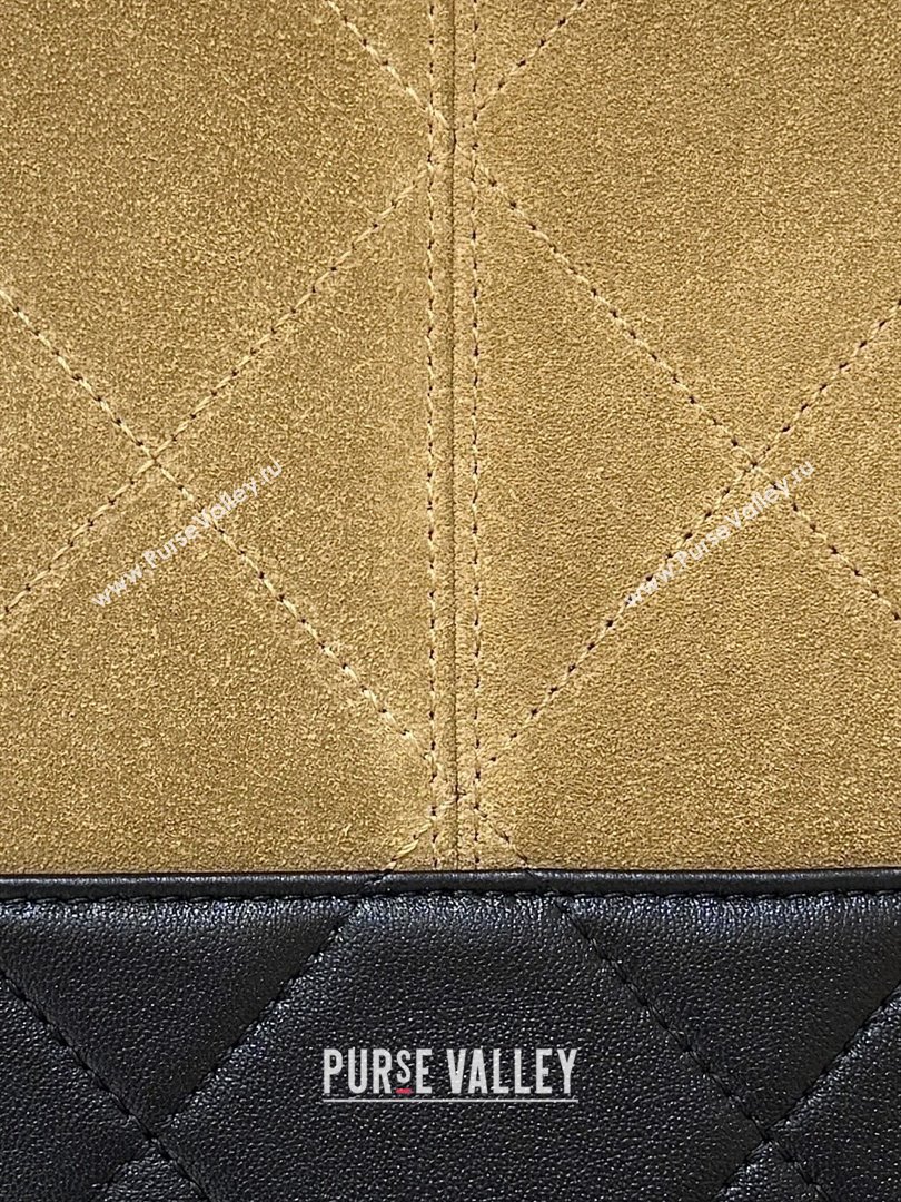 Chanel Suede Calfskin Shiny Lambskin Shopping Bag AS5636 Black/Brown 2025 Top Quality (SHUNY-25080407)