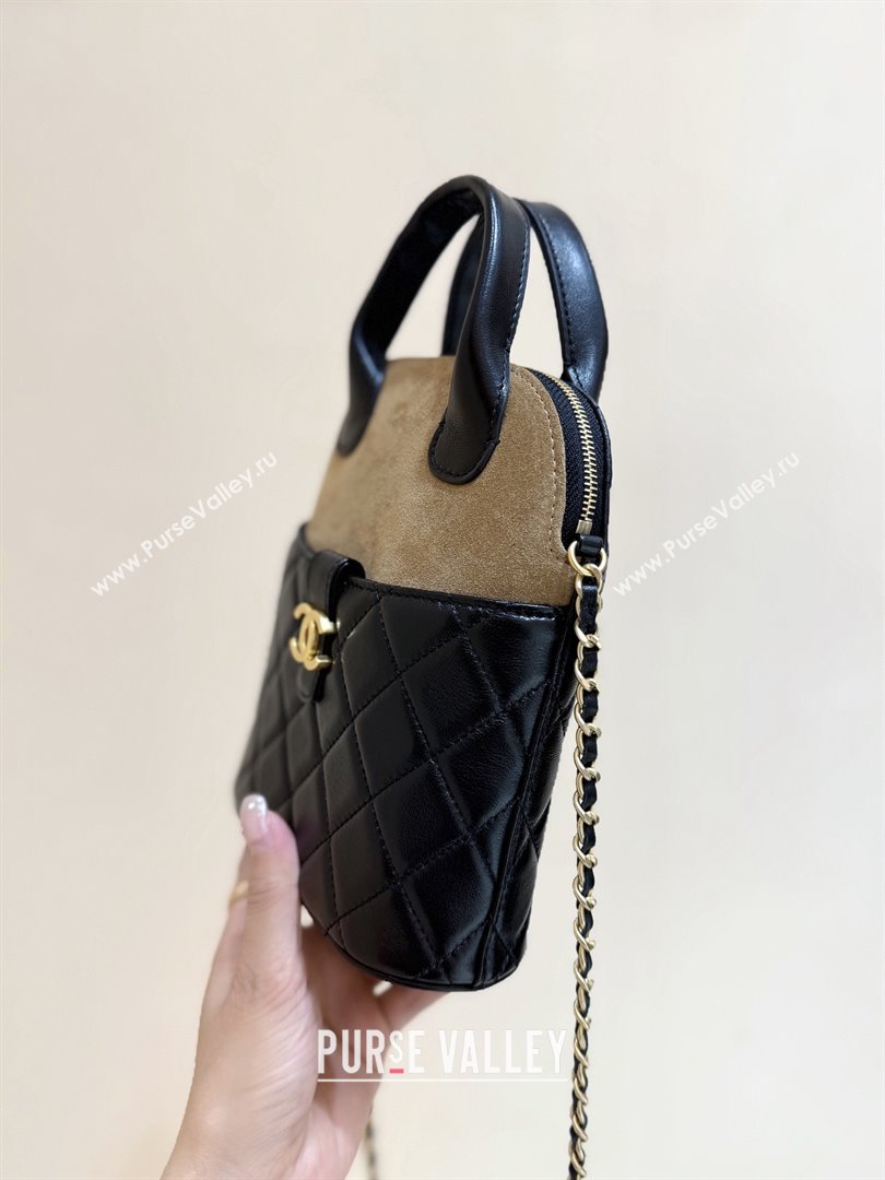 Chanel Suede Lambskin Clutch with Chain AP4742 Black/Brown 2025 Top Quality (SHUNY-25080405)