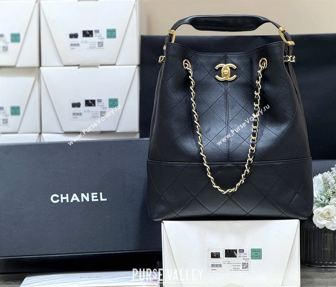 Chanel Calfskin Shopping Bag AS5636 Black 2025 Top Quality (SHUNY-25080408)