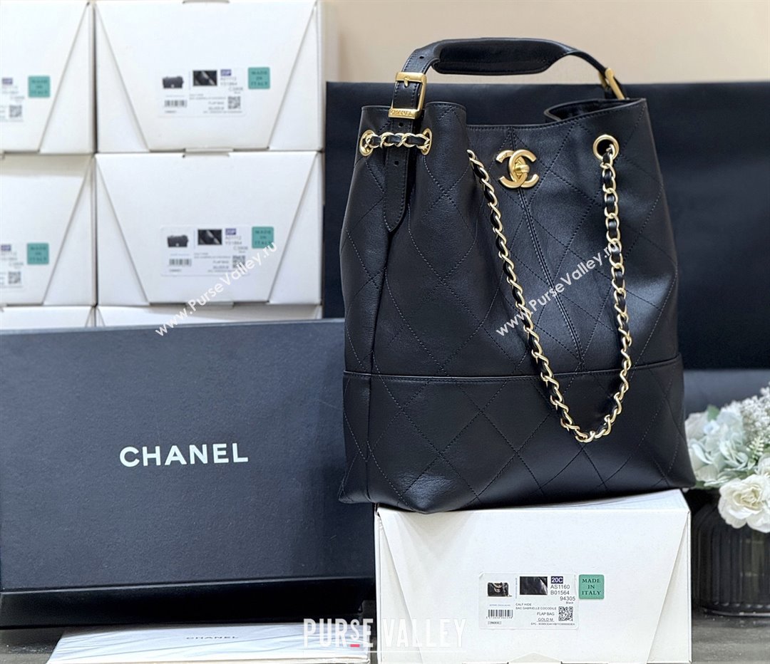 Chanel Calfskin Shopping Bag AS5636 Black 2025 Top Quality (SHUNY-25080408)