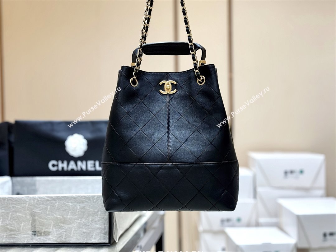 Chanel Calfskin Shopping Bag AS5636 Black 2025 Top Quality (SHUNY-25080408)