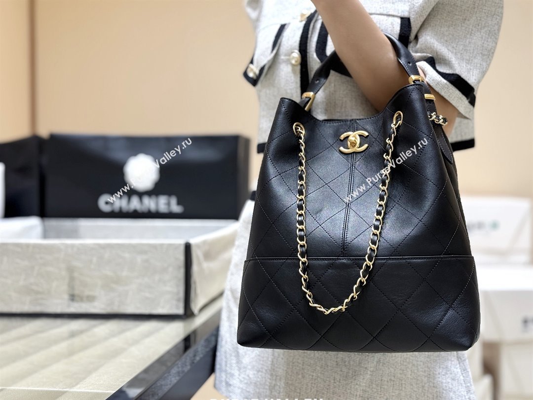 Chanel Calfskin Shopping Bag AS5636 Black 2025 Top Quality (SHUNY-25080408)