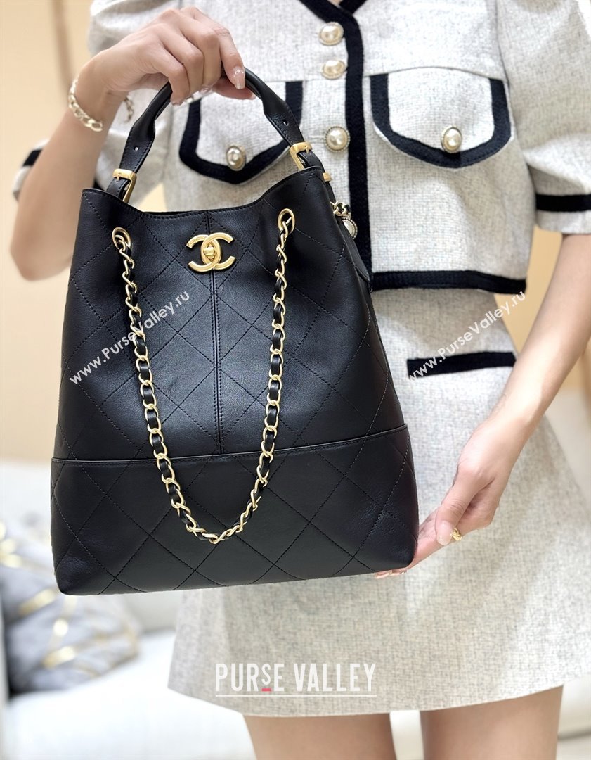 Chanel Calfskin Shopping Bag AS5636 Black 2025 Top Quality (SHUNY-25080408)