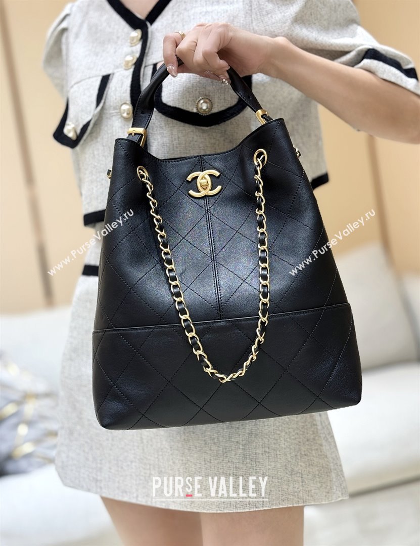 Chanel Calfskin Shopping Bag AS5636 Black 2025 Top Quality (SHUNY-25080408)