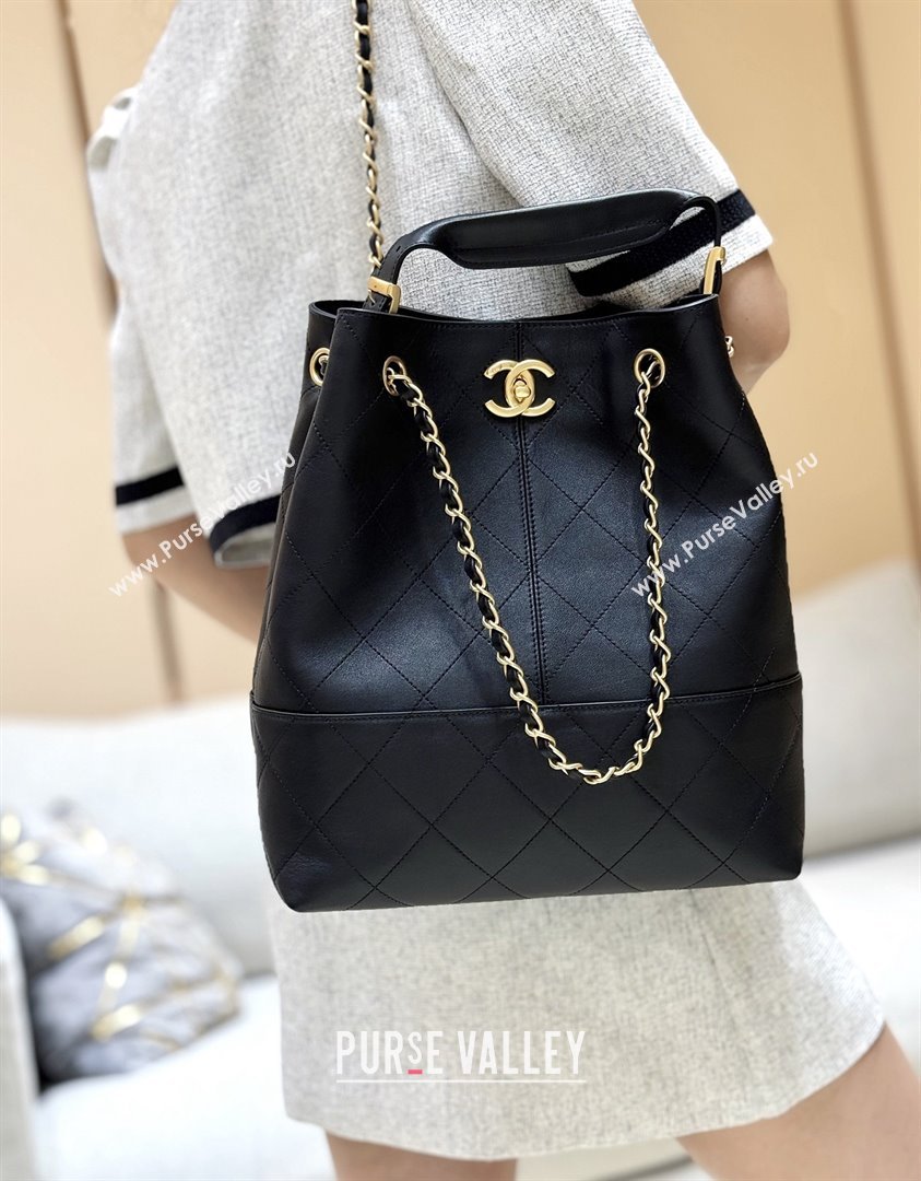 Chanel Calfskin Shopping Bag AS5636 Black 2025 Top Quality (SHUNY-25080408)