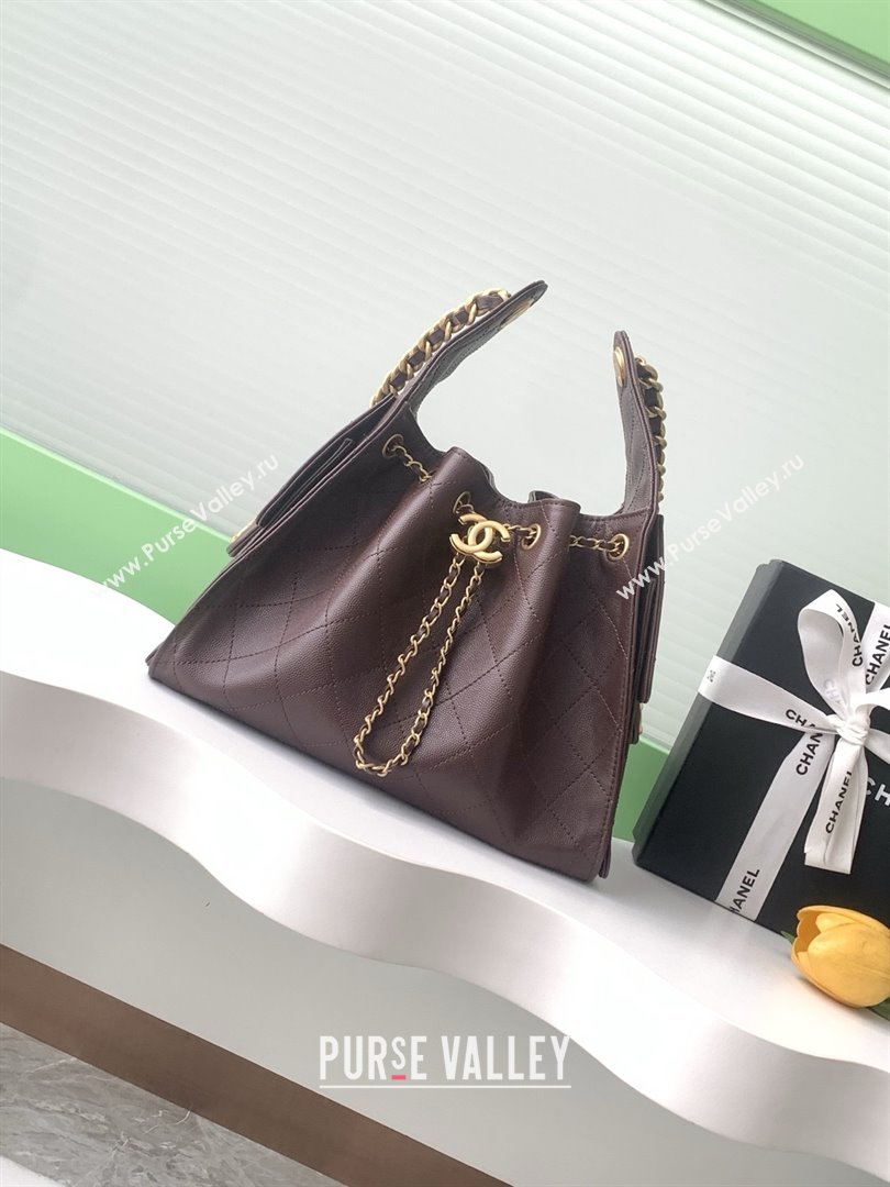 Chanel 25 Small Handbag in Grained Calfskin AS5293 Dark Coffee 2025 (YEZI-25080402)