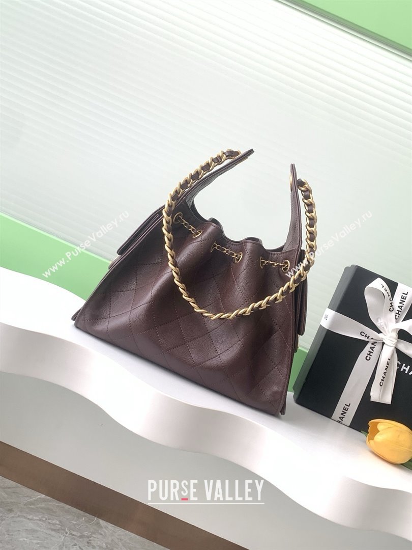 Chanel 25 Small Handbag in Grained Calfskin AS5293 Dark Coffee 2025 (YEZI-25080402)