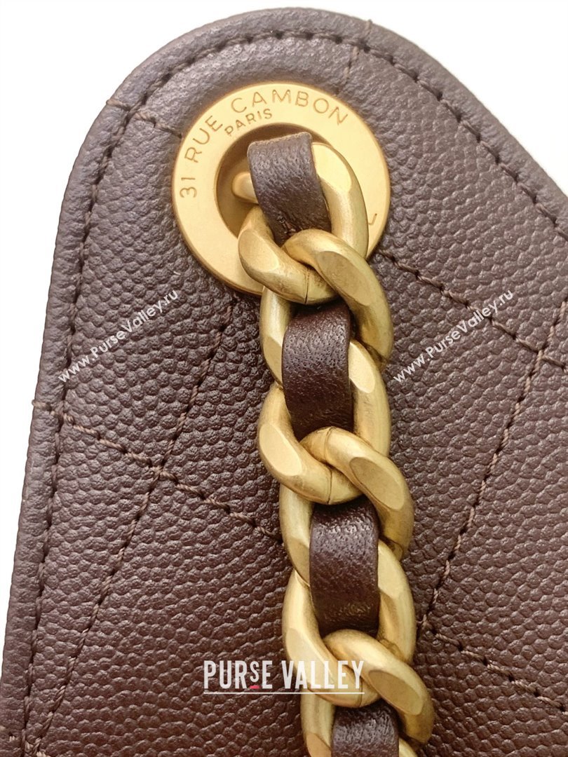 Chanel 25 Small Handbag in Grained Calfskin AS5293 Dark Coffee 2025 (YEZI-25080402)
