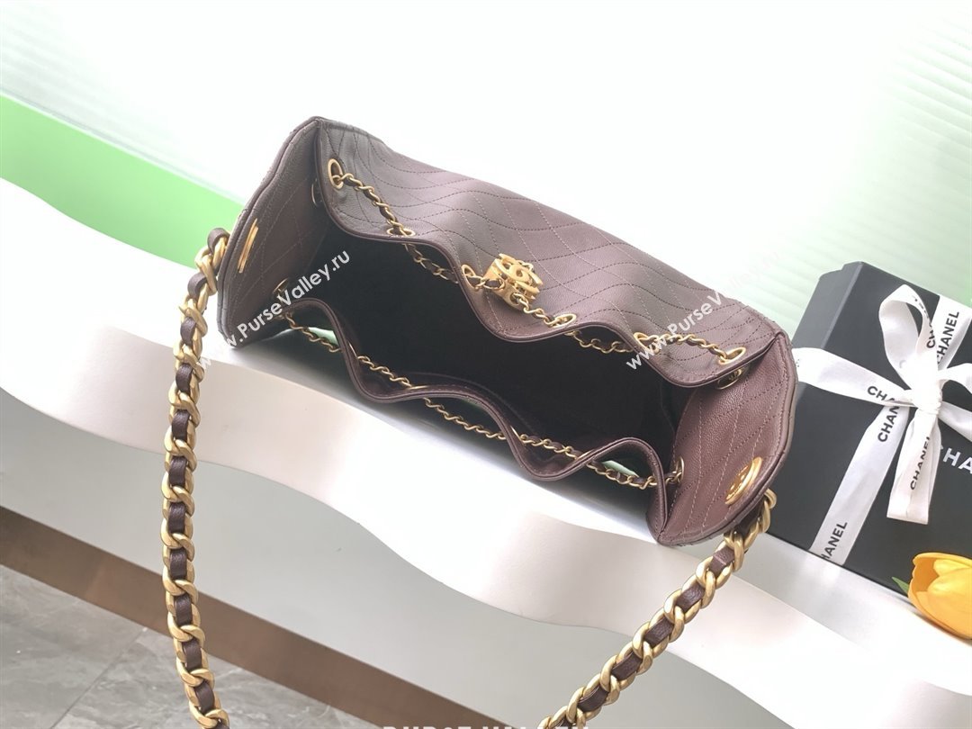 Chanel 25 Small Handbag in Grained Calfskin AS5293 Dark Coffee 2025 (YEZI-25080402)