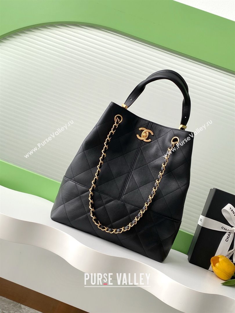 Chanel Calfskin Shopping Bag AS5636 Black 2025 (AFEI-25080410)
