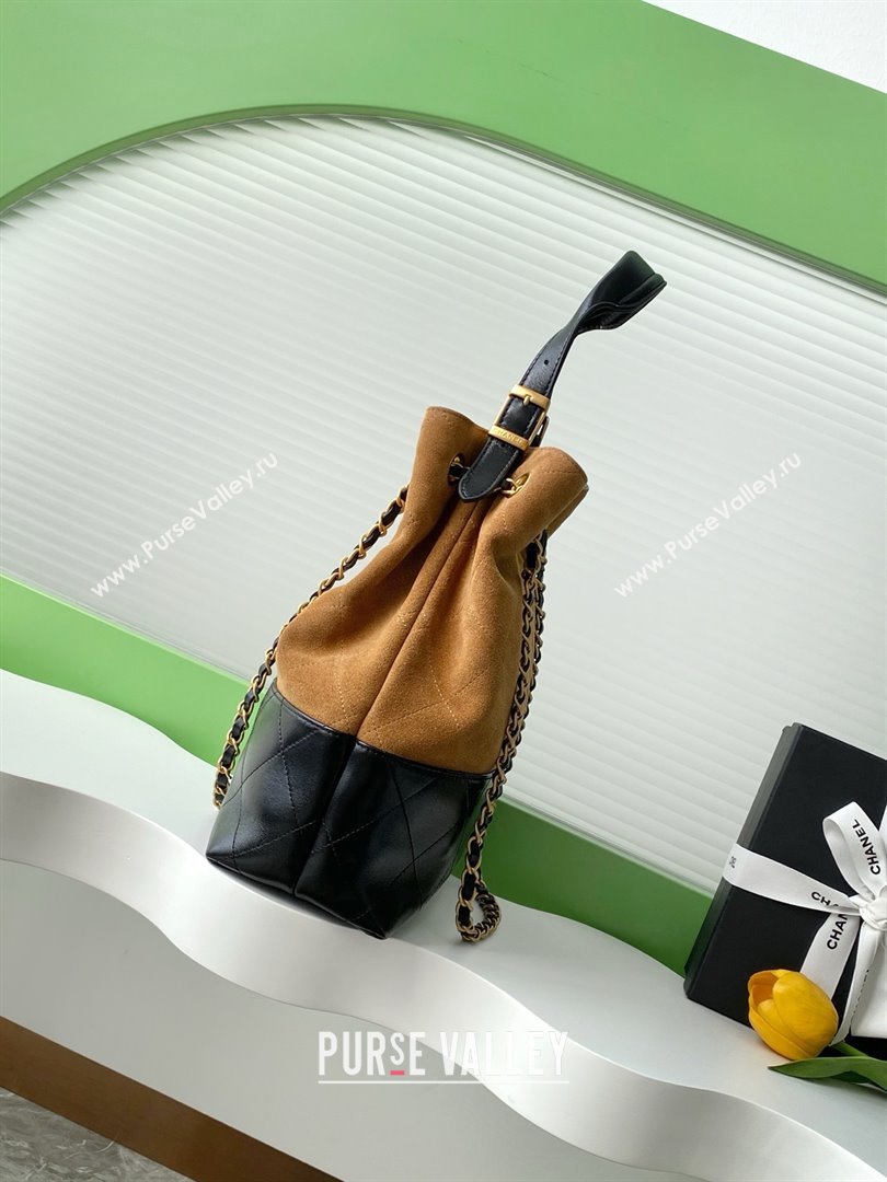 Chanel Suede Calfskin Lambskin Shopping Bag AS5636 Black/Brown 2025 (AFEI-25080412)