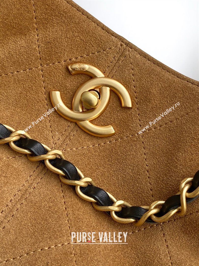 Chanel Suede Calfskin Lambskin Shopping Bag AS5636 Black/Brown 2025 (AFEI-25080412)