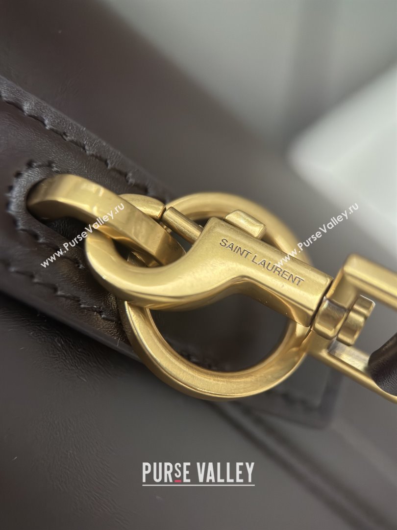 Saint Laurent Le 37 Small Bucket bag in Shiny Leather 749036 Coffee Red 2025 Top Quality (HONGS-25080507)