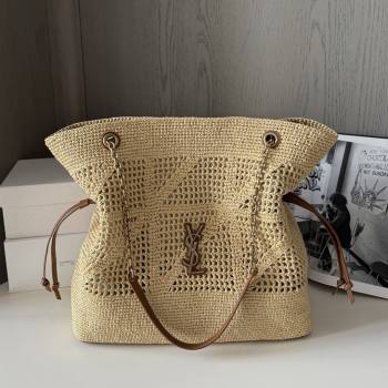 Saint Laurent Jamie Shopping Bag in Raffia Straw 809824 Beige 2025 Top Quality (HONGS-25080510)