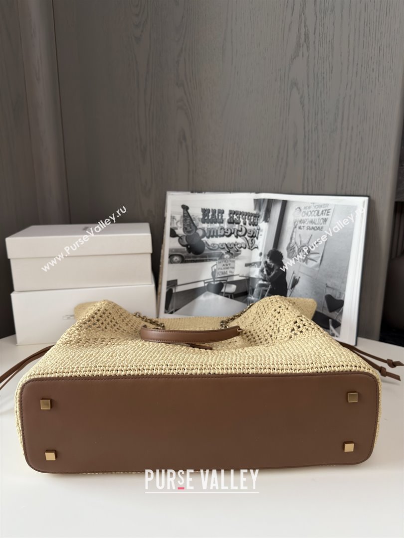 Saint Laurent Jamie Shopping Bag in Raffia Straw 809824 Beige 2025 Top Quality (HONGS-25080510)