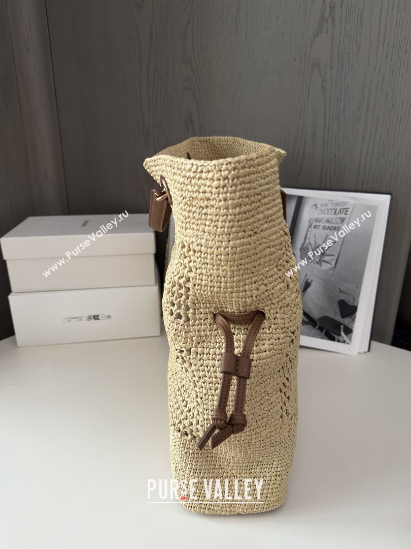Saint Laurent Jamie Shopping Bag in Raffia Straw 809824 Beige 2025 Top Quality (HONGS-25080510)
