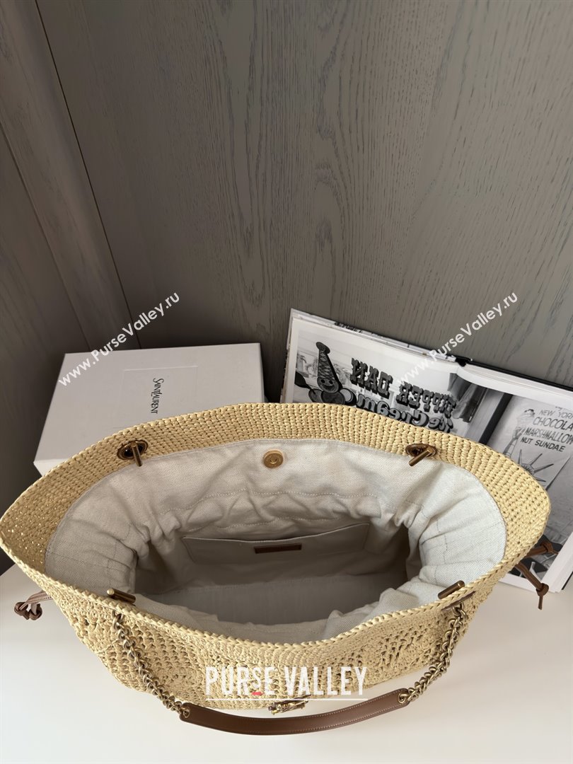 Saint Laurent Jamie Shopping Bag in Raffia Straw 809824 Beige 2025 Top Quality (HONGS-25080510)