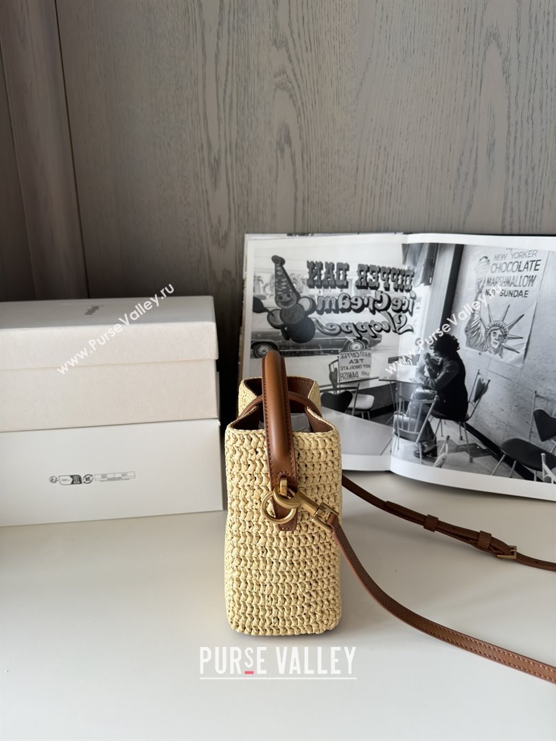 Saint Laurent LE 37 Mini Bucket Bag in Raffia 765870 Beige 2025 Top Quality (HONGS-25080613)