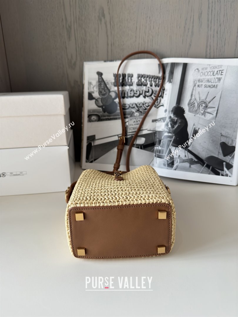 Saint Laurent LE 37 Mini Bucket Bag in Raffia 765870 Beige 2025 Top Quality (HONGS-25080613)
