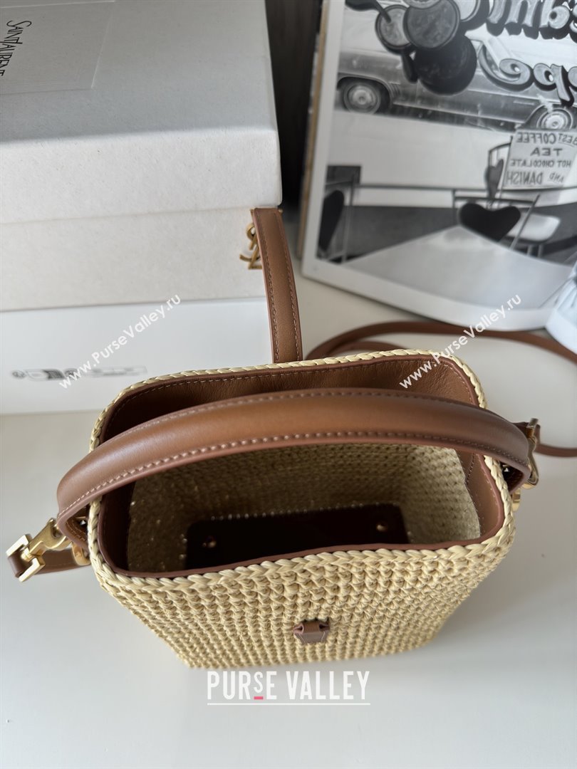 Saint Laurent LE 37 Mini Bucket Bag in Raffia 765870 Beige 2025 Top Quality (HONGS-25080613)