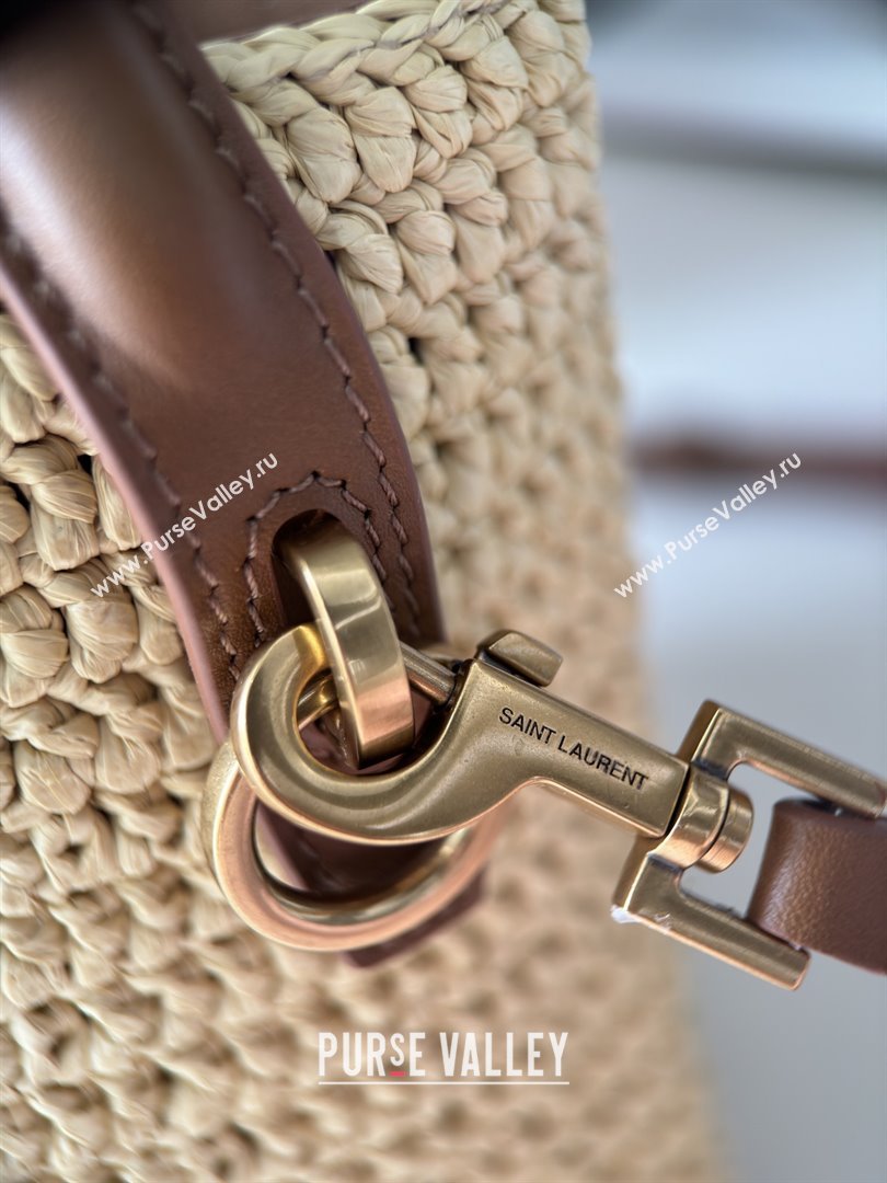 Saint Laurent LE 37 Mini Bucket Bag in Raffia 765870 Beige 2025 Top Quality (HONGS-25080613)