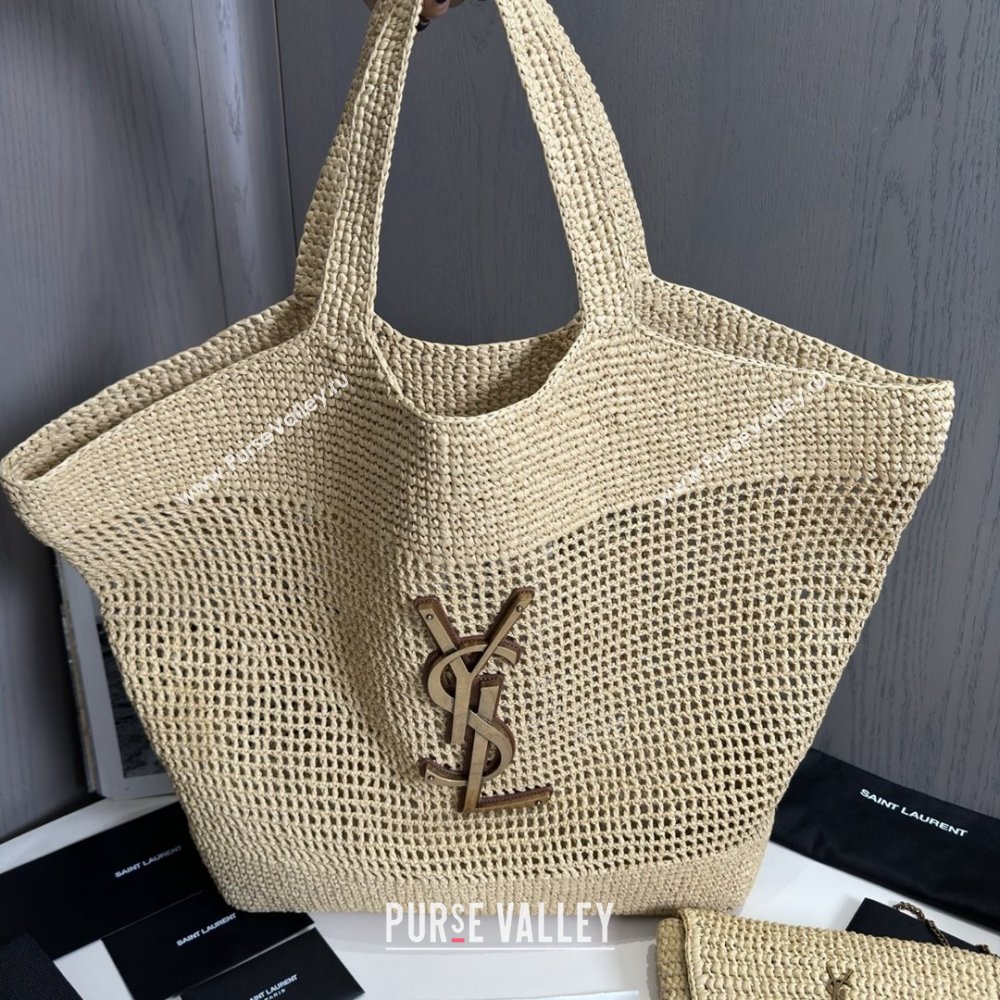 Saint Laurent Icare Tote Bag in Raffia Straw 772191 Beige 2025 Top Quality (HONGS-25080614)