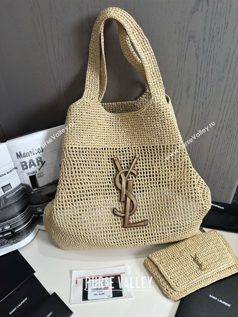 Saint Laurent Icare Tote Bag in Raffia Straw 772191 Beige 2025 Top Quality (HONGS-25080614)